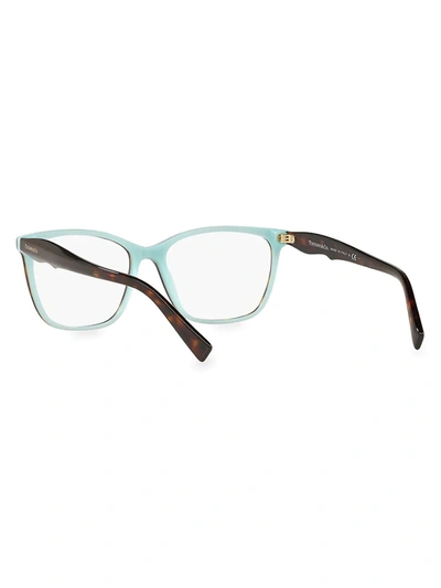 Shop Tiffany & Co Women's 54mm Square Eyeglasses In Black Blue