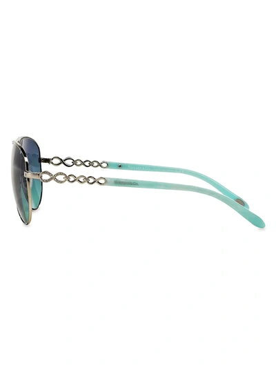 Shop Tiffany & Co Women's 58mm Aviator Sunglasses In Silver Blue