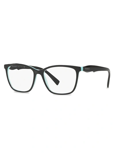 Shop Tiffany & Co Women's 54mm Square Eyeglasses In Black Blue