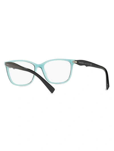 Shop Tiffany & Co Women's 54mm Square Eyeglasses In Black Blue
