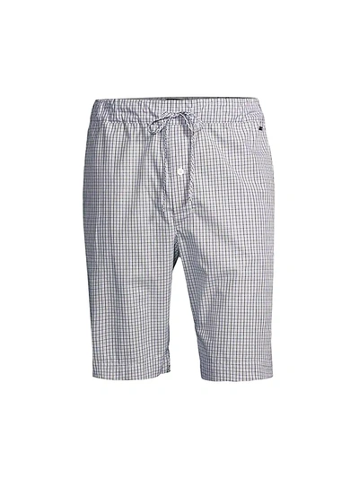 Shop Hanro Men's Woven Cotton Shorts In Shaded Check