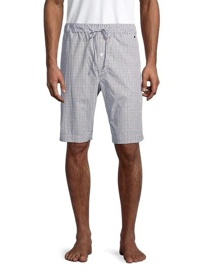 Shop Hanro Men's Woven Cotton Shorts In Shaded Check