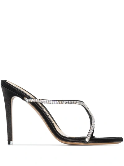 Shop Alexandre Vauthier Cindy 110mm Crystal-embellished Sandals In Schwarz