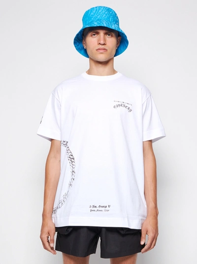 Shop Givenchy Oversized Symbol Circle Chain T-shirt White