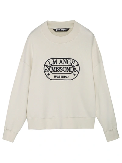Shop Palm Angels X Missoni Heritage Crewneck Sweater Off-white