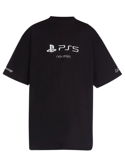 Shop Balenciaga X Playstation Ps5 Oversized T-shirt Black And White