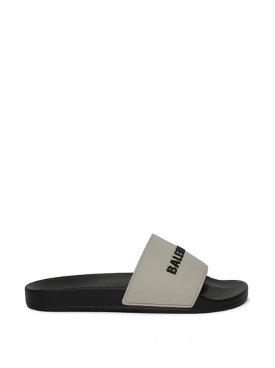 Shop Balenciaga Pool Slide Sandal Grey