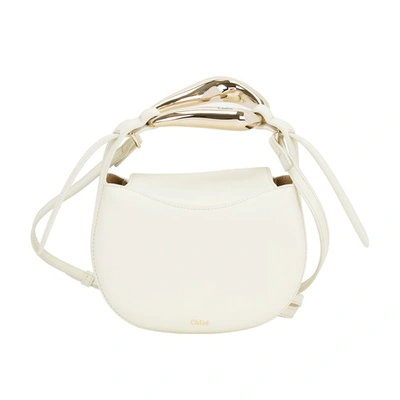 Shop Chloé Kiss Handbag In Natural White