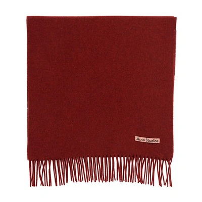 Shop Acne Studios Canada Narrow Wool Scarf In Red Melange