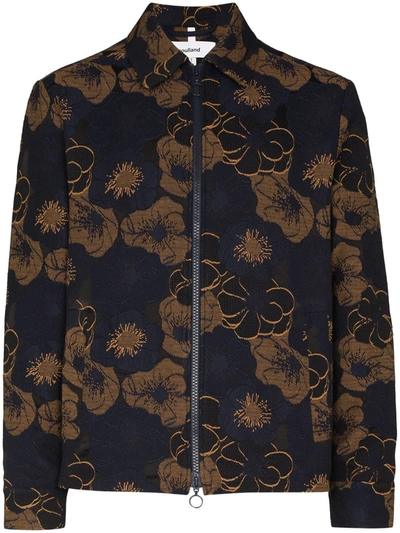 Shop Soulland Floral-print Jacket In Blue