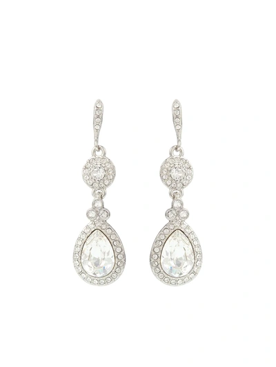 Pre-owned Givenchy 2000s Crystal-embellished Dangle Earrings In Silver