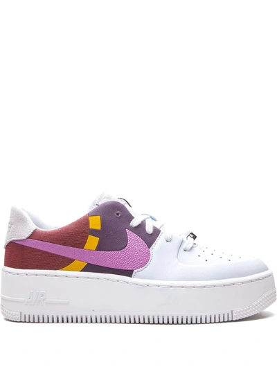 Shop Nike Air Force 1 Sage Low Lx "grey Dark Orchid" Sneakers In White
