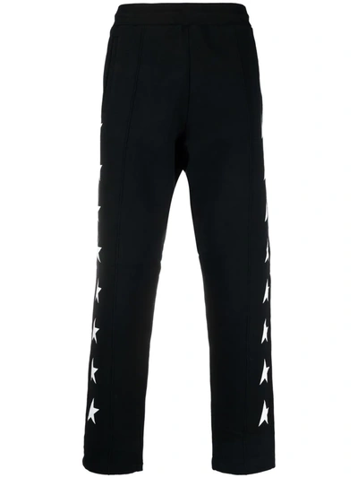 Golden Goose Black Doro Star Collection Jogging Pants With Contrasting White Stars In Black