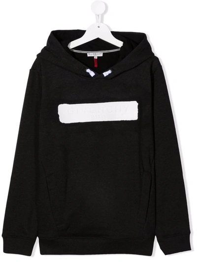 Shop Givenchy Contrasting Logo Cotton Hoodie In 灰色