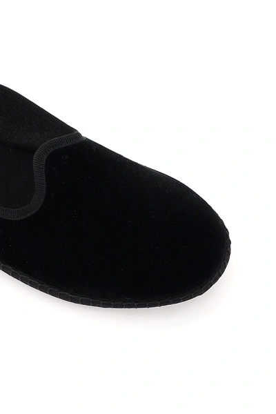 Shop Vibivenezia Furlane Velvet Slippers In Black