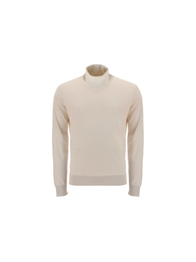 Shop Ermenegildo Zegna Turtleneck Sweater In Bianco Naturale Unito