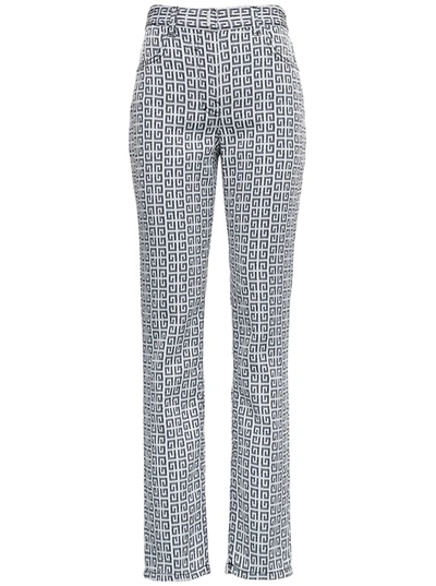 Shop Givenchy 4g Denim Jeans In White/black