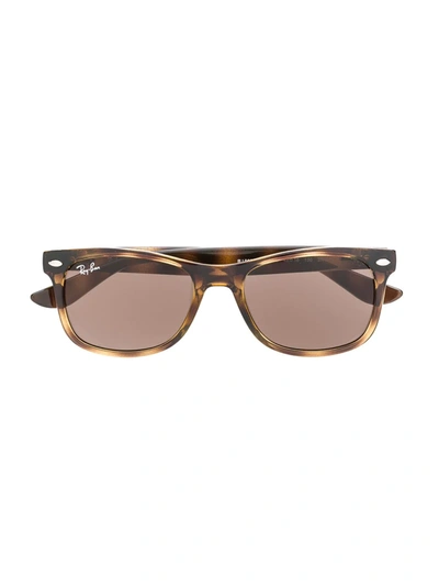 Shop Ray-ban Junior New Wayfarer Sunglasses In Brown