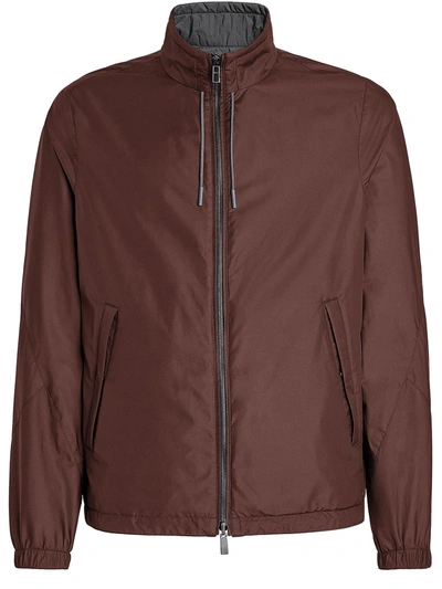 Shop Ermenegildo Zegna Zip-fastening Bomber Jacket In Red