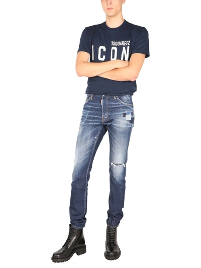 Shop Dsquared2 "icon" Crew Neck T-shirt In Blue