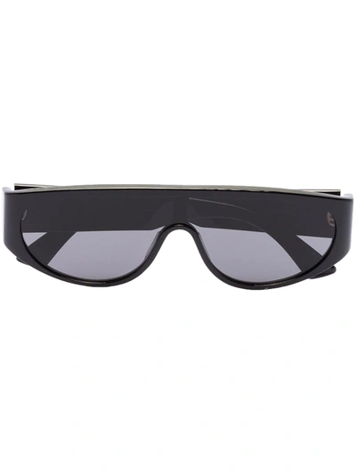 Shop Bottega Veneta Wraparound-frame Sunglasses In Schwarz