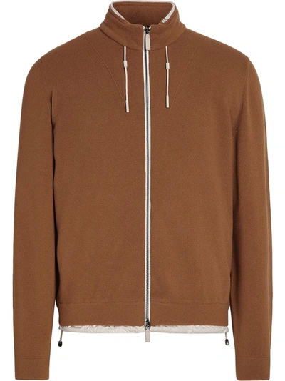 Shop Ermenegildo Zegna Zip-fastening Sweatshirt In Braun