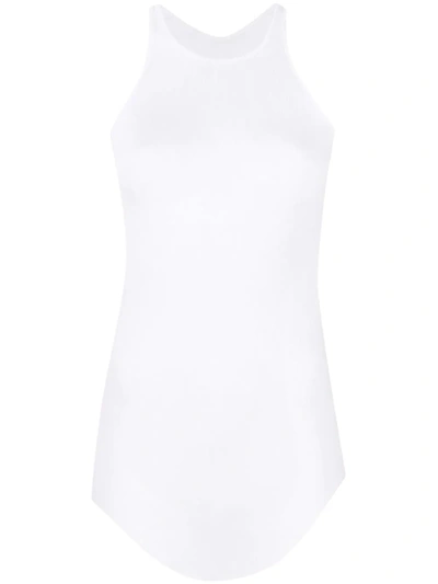 Shop Rick Owens Ruched Tank Top In Weiss
