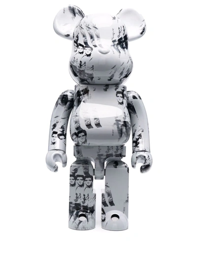 Shop Medicom Toy X Andy Warhol Elvis Be@rbrick Figure In Grey