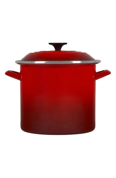 Shop Le Creuset 8-quart Enameled Steel Stockpot In Cerise