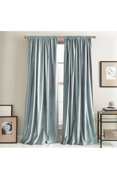 Shop Dkny Modern Slub Velvet Set Of 2 Window Panels In Aqua