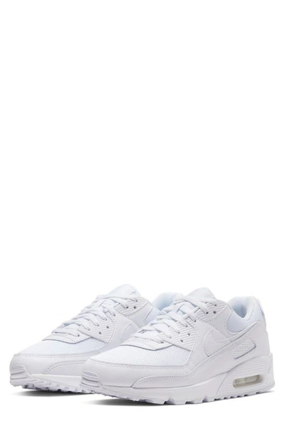Shop Nike Air Max 90 Sneaker In White/ White/ White/ Wolf Grey