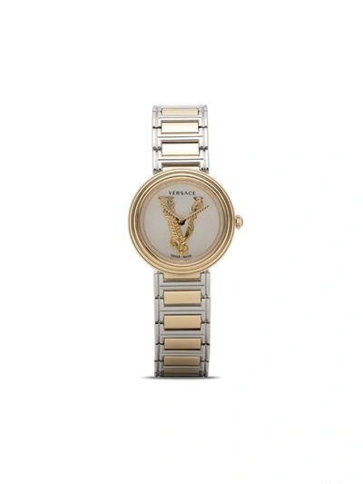 Shop Versace T3-mini Virtus 28mm In Gold