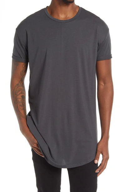 Topman Solid Longline T-shirt In Grey | ModeSens