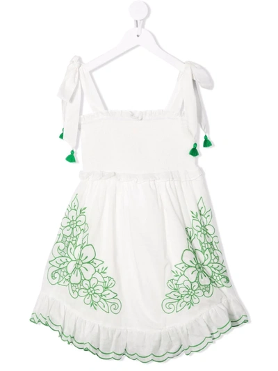 Shop Zimmermann Teddy-embroidered Dress In White