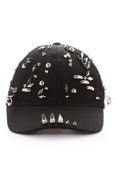 Shop Givenchy Studded Baseball Cap In Black
