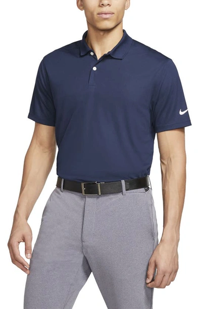 Shop Nike Golf Victory Dri-fit Short Sleeve Polo In College Navy/ White