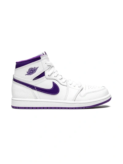 Shop Jordan Air  1 Retro High "court Purple" Sneakers In White