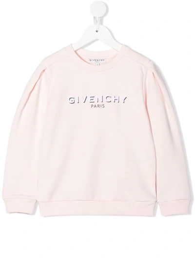 Shop Givenchy Logo-print Sweatshirt In Pink