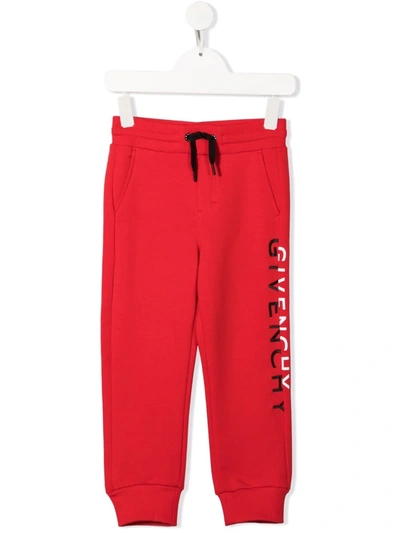 Shop Givenchy Logo-print Sweatpants In Red