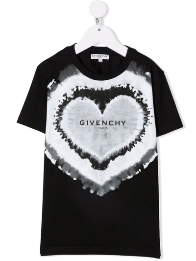 Shop Givenchy Heart-print Cotton T-shirt In Black