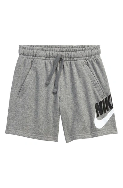 Shop Nike Sportswear Kids' Club Athletic Shorts In Carbon Heather/ Smoke Grey