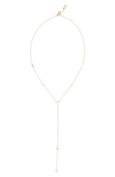 Shop Gorjana Chloe Short Lariat Long Necklace In Gold