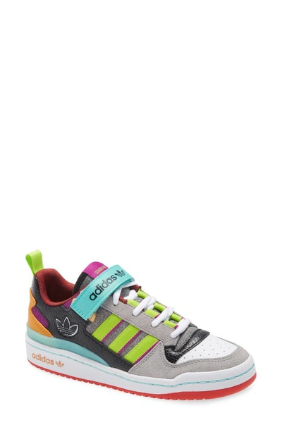 Shop Adidas Originals Forum Low Sneaker In Fuchsia/ Pink Tint/ Acid Mint