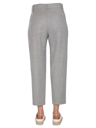 Shop Brunello Cucinelli Cropped Flannel Trousers In Grey