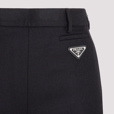 Shop Prada Wool Stretch Leggings Pants In Black
