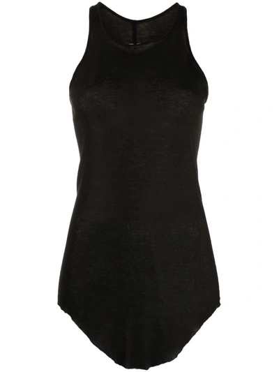 Shop Rick Owens Curved-hem Vest Top In Black