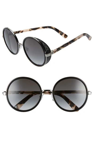 Shop Jimmy Choo Andiens 54mm Round Sunglasses In Black