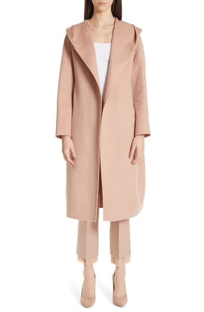Max Mara Pucci Hooded Double Face Camel Hair Coat In Powder | ModeSens