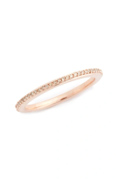 Shop Monica Vinader Diamond Eternity Ring In Champagne Diamond/ Rose Gold