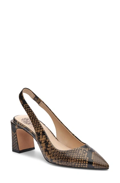 Shop Vince Camuto Hamden Slingback Pointed Toe Pump In Military Green Python